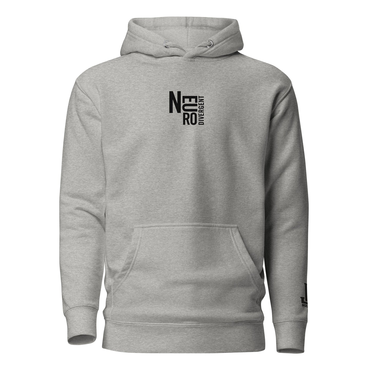 Gray hoodie with a graphic logo design