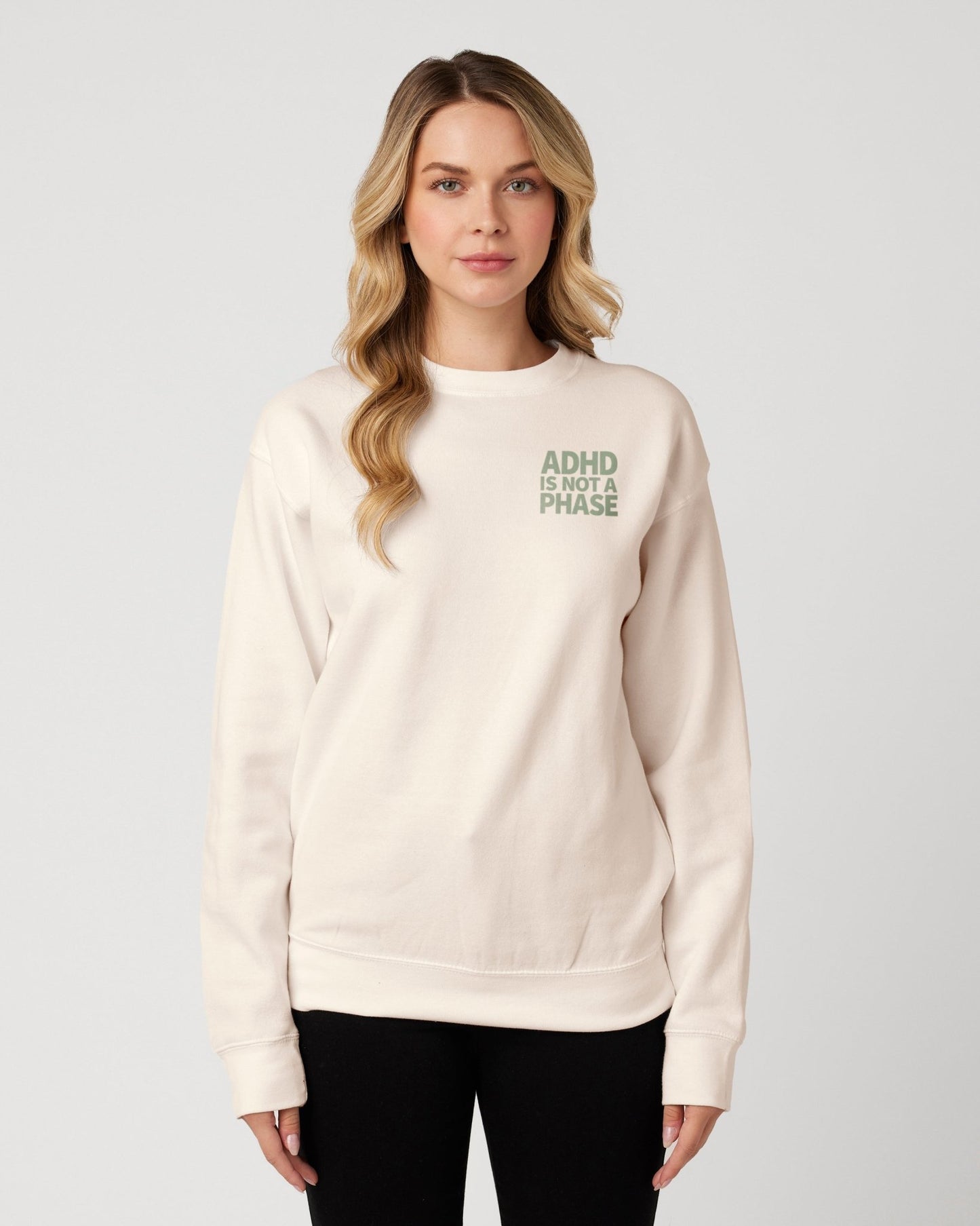 ADHD Is Not a Phase - Premium Unisex Sweatshirt (Bone) - Little Jerk Society