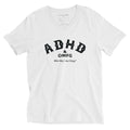 ADHD & OMFG White V - Neck Tee - Little Jerk Society