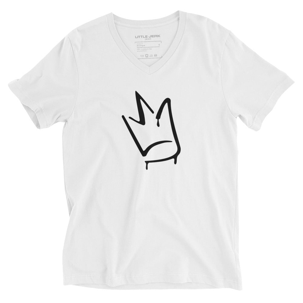 Labeled Royalty Unisex V - Neck Tee - White - Little Jerk Society