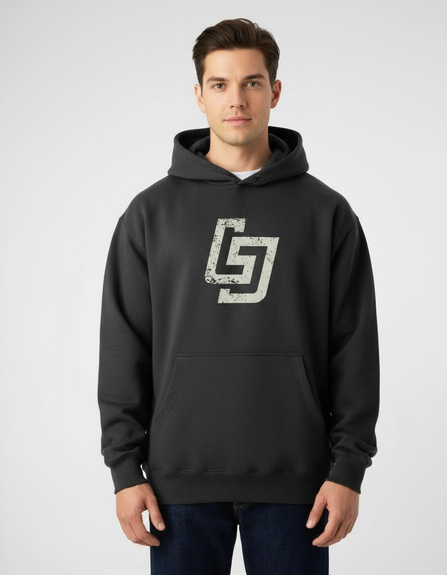 LJS Distressed Monogram Box Hoodie - Little Jerk Society