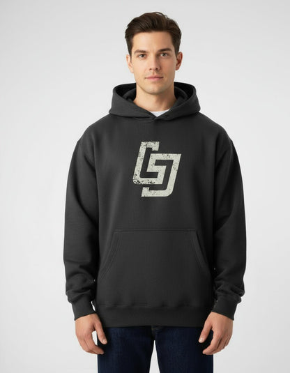 LJS Distressed Monogram Box Hoodie - Little Jerk Society