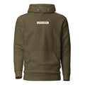 Olive green hoodie with 'LITTLE JERK' text on the front